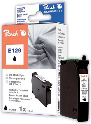 Obrázok produktu pre Peach PI200-151 - atrament na báze pigmentu - čierny - Epson BX305F/BX320FW/BX625FWD/SX420W/SX425W/SX430W/SX435W/SX438W/SX525WD - 1 ks - atramentová tlačiareň - 11,5 ml