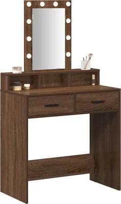 Zdjęcie produktu dla vidaXL Toaletka ze schowkiem Brązowa 79 x 41 x 140 cm Materiał drewnopochodny