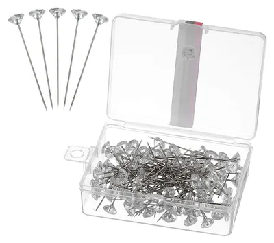 Produktbild von 100 Stück Blumenstraußnadeln, 5,1 cm, gerade Anstecknadeln für Hochzeitssträuße und Dekoration