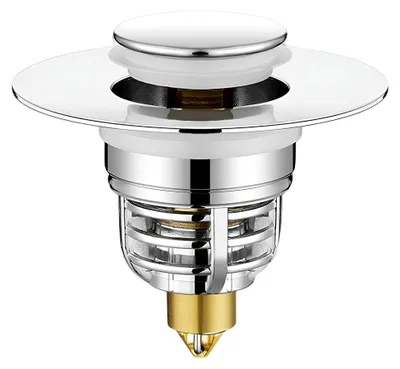 Produktbild von Waschbeckenstöpsel Universal Pop Up Abflusssieb, Messing Bounce Core Push-Type Abflussstopfen, Edelstahl Stöpsel für Waschbecken, Universal Sink Stopper Ersatz für Bad und Küche für 33–42 mm