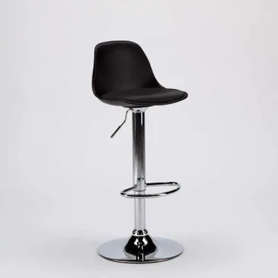 Produktbild von New Orleans Design Bar- und Küchenhocker mit Lederkonsole - Schwarz