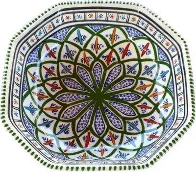 Image de Plat octogonal Bakir vert - L 25 cm