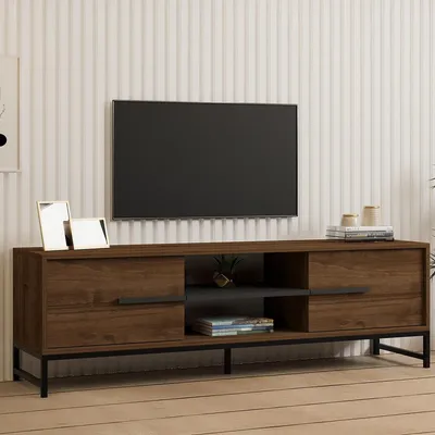Immagine prodotto di Cinaglio - Mobile Porta tv, 160x40x50h cm Marrone Noce, un Ripiano