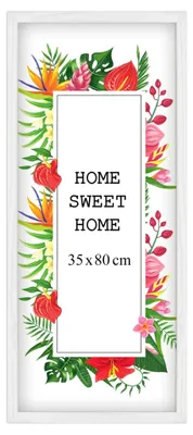 Obrázok produktu pre Rám na obrázky MG Design, biela farba, 35 x 80 cm – vyrobený z prírodného dreva s akrylovým sklom, určený na zavesenie aj na postavenie, vhodný na fotografie, plagáty a puzzle
