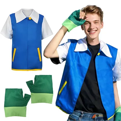 Produktbild von Anime Cosplay Kostüm - Blaue Jacke und Handschuhset für Halloween
