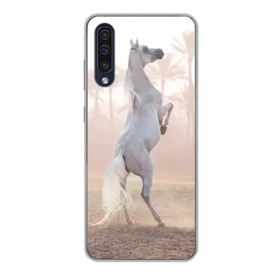 Produktbild von MuchoWow® Handyhülle Schutzhülle Hülle für Samsung Galaxy A50 Pferd - Sand - Palme Silikon Softcase Handy Hülle - Mobiltelefonhülle