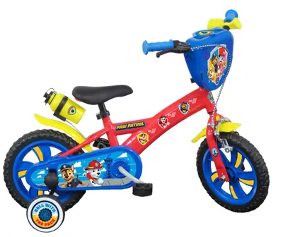 Immagine prodotto di PAW PATROL 12, bicicletta per bambini, bici bambino, adatta a bambini tra i 3 e i 5 anni, per altezza tra 85 e 105 cm, con borraccia e scudo frontale