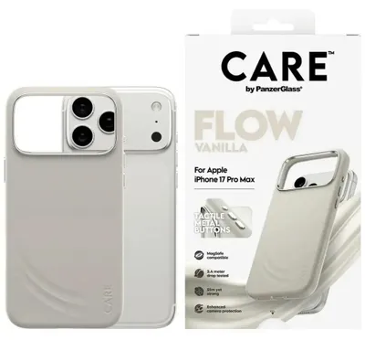 Zdjęcie produktu dla PanzerGlass CARE™ by ® Flow Case Vanilla w. MagSafe iPhone 17 Pro Max, Pokrowiec, Apple, Apple - iPhone 17 Pro Max, 17,5 cm (6.9"), Beżowy