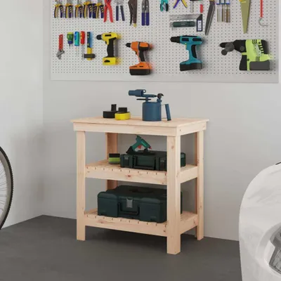 Immagine prodotto di The Living Store Banco da lavoro 78,5x50x80 cm in legno di pino massiccio