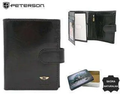 Zdjęcie produktu dla Skórzany portfel męski na zatrzask - Peterson