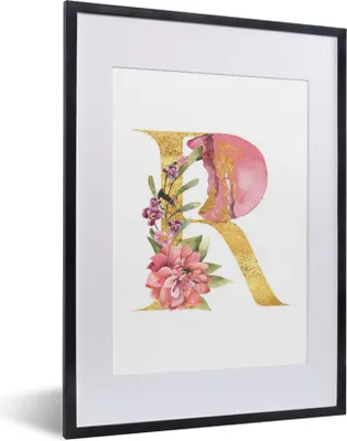 Produktbild von MuchoWow® MuchoWow® Gerahmtes Poster Aquarelle - Farben - Blumen 30x40 cm - Poster mit zchwarzem Bilderrahmen - Wandposter Schlafzimmer