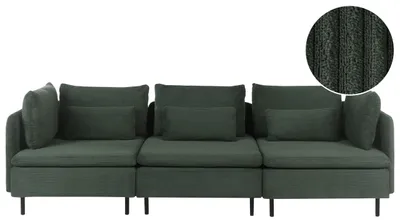 Obrázek produktu pro BELIANI Modulární 3místná pohovka zelený manšestr Moderní design Minimalistický styl