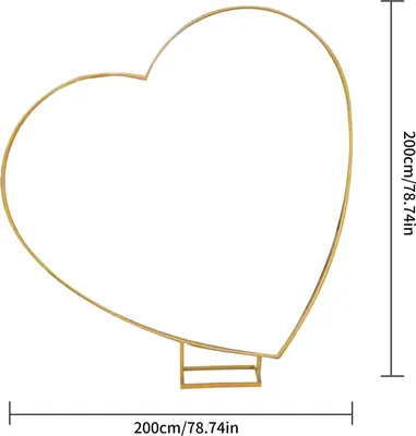 Immagine prodotto di Arco di uva - Struttura metallica a forma di cuore - Arco con palloncini e fiori - Supporto per sfondo - 2x2 m - Facile da montare