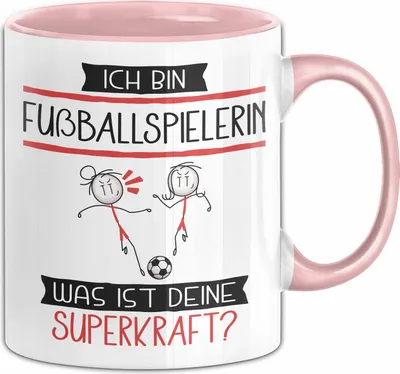 Produktbild von Fußballspielerin Geschenk Tasse Ich Bin Fußballspielerin Was Ist Deine Superkraft Geschenkidee Lustig Geburtstag Weihnachten (Rosa)
