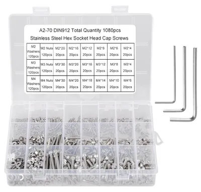Produktbild von 1080-teiliges Edelstahl-Schrauben-Set M2 M3 M4