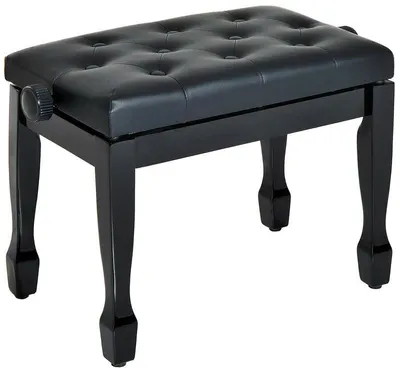 Immagine prodotto di Sgabello regolabile per pianoforte con seduta imbottita | Colore: nero | Dimensioni: 35x64x45-55 cm