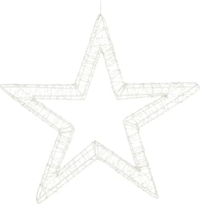 Produktbild von Luca Lighting hängender Leuchtstern mit warm-weißer LED-Beleuchtung - Ø56 cm - Metall- Weiß
