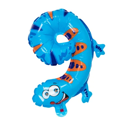 Obrázek produktu pro 40 cm dětský fóliový balón s číslem, balón s číslem, fóliový balón k narozeninám, číslo 9 BWI