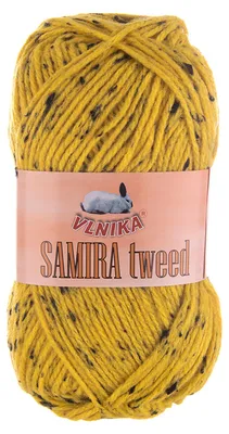 100g Strickgarn Samira Tweed Klassikgarn Strickwolle Handstrickgarne gelb