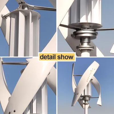 Immagine prodotto di Turbina eolica verticale, potenza 2000W, tensione 24V, pale in fibra di vetro, adatta per uso domestico e nautico