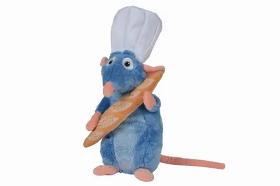 Obrázek produktu pro Plyšová hračka Simba Disney: Ratatouille – Remy s kuchařskou čepicí a bagetou, 25 cm