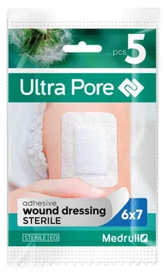 Obrázek produktu pro Sterilní náplasti na rány 6x7 cm, ULTRA PORE Sensitiv, 5 kusů