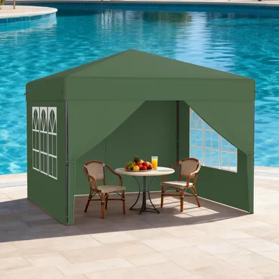 Immagine prodotto di Tenda pop-up da esterno, 3x3 metri, verde, impermeabile, con altezza regolabile e dotata di 4 pareti laterali