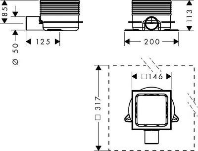 Produktbild von Hansgrohe 56225800 Komplettset Punktab.RainDrain Spot