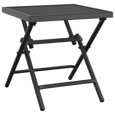 Zdjęcie produktu dla vidaXL Składany stolik ogrodowy antracyt 38x38x38 cm stalowa kratka