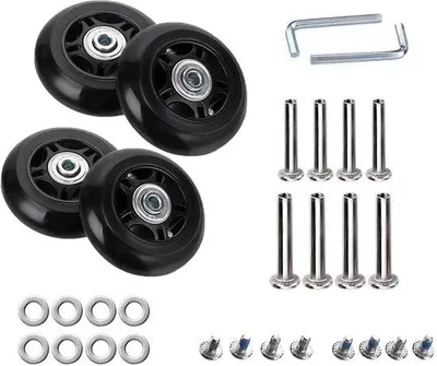 Produktbild von Reservewielen für Koffer und Trolley, 4er Set, stumm, schwarz