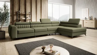 Produktbild von FURMEB24 ECKSOFA ALVIN MAXI mit schlaffunktion rechts 350 x 203 cm GRN