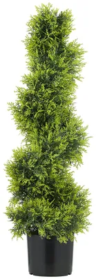 Obrázok produktu pre HOMCOM Umelá cyprusa 90 cm, umelá rastlina v tvare špirály, umelé rastliny