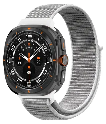 Produktbild von By Qubix Nylon Loop Armband - Hellgrau - passend für Samsung Galaxy Watch Ultra 47 mm