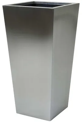 Immagine prodotto di Vaso da fiori CLASSIC in acciaio inossidabile spazzolato 40x40x90 cm