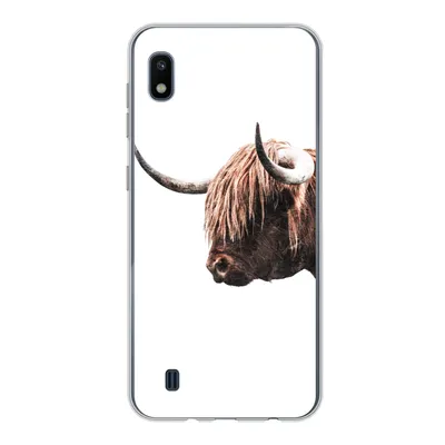 Produktbild von MuchoWow® Handyhülle Schutzhülle Hülle für Samsung Galaxy A10 Schottischer Highlander - Hoorn - Porträt Silikon Softcase Handy Hülle - Schutzhülle