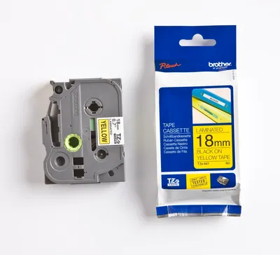 Produktbild von Brother Schriftbandkassette TZE-641 gelb/schwarz 18 mm