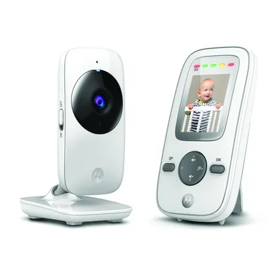 Produktbild von Motorola MBP481 Babyphone mit Kamera, Nachtsicht und Mikrofon - Baby monitor 2" Display - bis 300 m Reichweite - Weiß/Grau