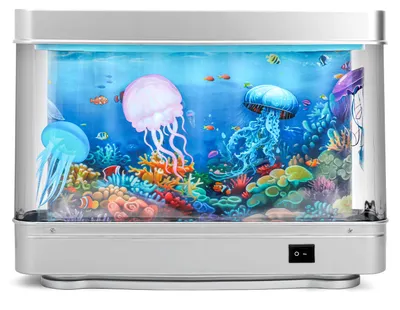 Produktbild von OKWISH Nachtlichter, Realistische LED Schwimmende Jellyfish Lampe, Dekorative Quallen-Nachtlampe für Zuhause, Perfekt für Entspannung & Stimmungsbeleuchtung