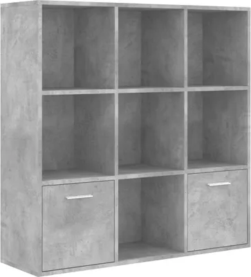 Image de vidaXL Bibliothèque gris béton 98x30x98 cm Bois composite