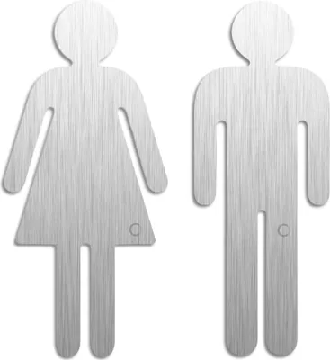 Produktbild von Toilettenschilder XL Edelstahl Piktogramme Damen Herren 2er-Set