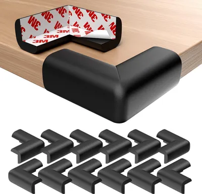 Produktbild von 12 Stück Kantenschutz,Eckenschutz mit Kleber 3M,Selbstklebender Tischeckenschutz Weicher Stoßschutz Schaumstoff für Tisch,Möbel & Scharfe Stellen