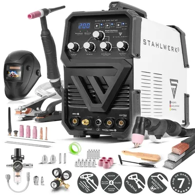 Image de STAHLWERK Poste de soudage 3 en 1 combiné AC/DC TIG 200 CUT ST - TIG & MMA jusqu'à 200 A, coupage plasma jusqu'à 45 A, acier inoxydable, cuivre, aluminium, titane