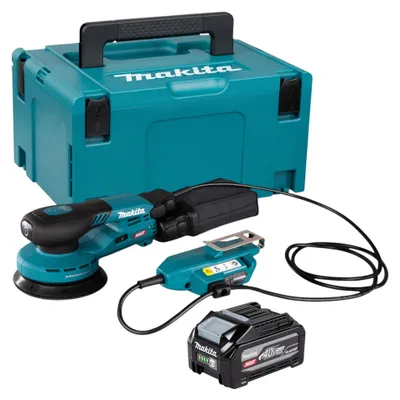 Zdjęcie produktu dla Szlifierka mimośrodowa akumulatorowa Makita BO 001 CGU101 40 V max., 125 mm, skok 5,0 mm, bezszczotkowa + 1x akumulator 4,0 Ah + Makpac – bez ładowarki
