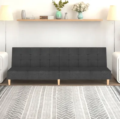 Immagine prodotto di Divano letto 2 posti, colore grigio scuro, rivestito in tessuto