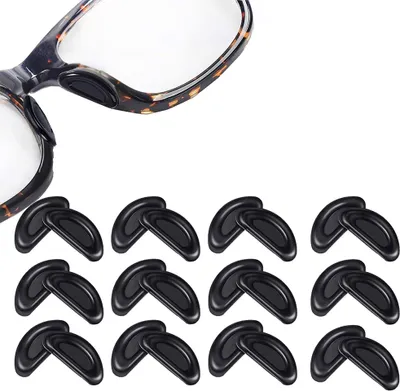 Produktbild von MMOBIEL 12x Ersatz für Universal Brillen-Nasenpads, weiches Silikon Luftkammer - schwarz