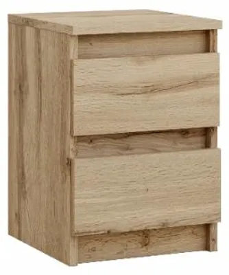 Produktbild von Nachttisch Wotan - Braun - 30 x 32 x 43 cm - 2 Schubladen - Modernes Design