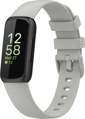 Image de Bracelet de montre Fitbit Inspire 3 en silicone uni, taille L, gris, bracelet de rechange