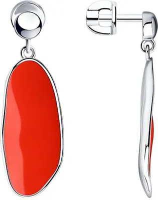 Produktbild von Sokolov Ohrringe aus 925 Silber mit orangen Emaille