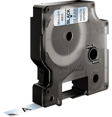 Produktbild von DYMO Original D1-Etikettenband | 9 mm x 7 m | schwarz auf transparent | selbstklebendes Etikettenband |Polyster | für LabelManager-Beschriftungsgerät