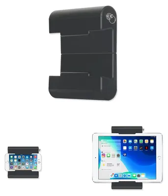 Imagen del producto de Solidchoice - Soporte universal para pared de cocina para tabletas y teléfonos inteligentes (negro)